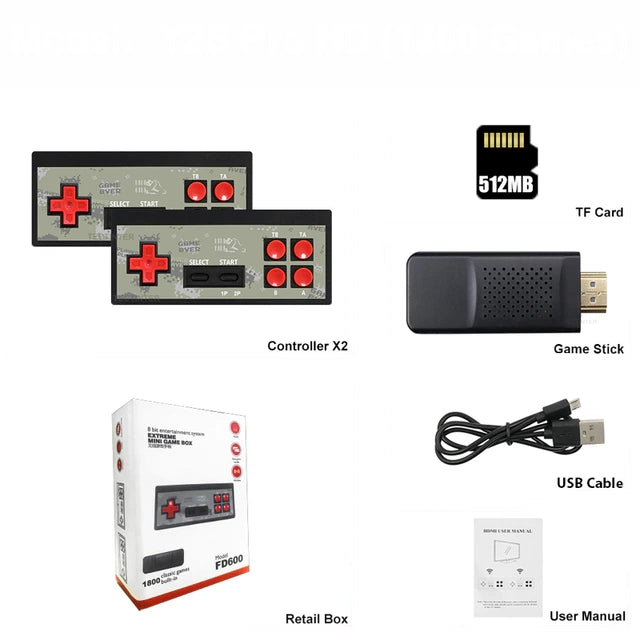 Plug And Play Wired TV Video Game Preloaded 8bit Retro Popular